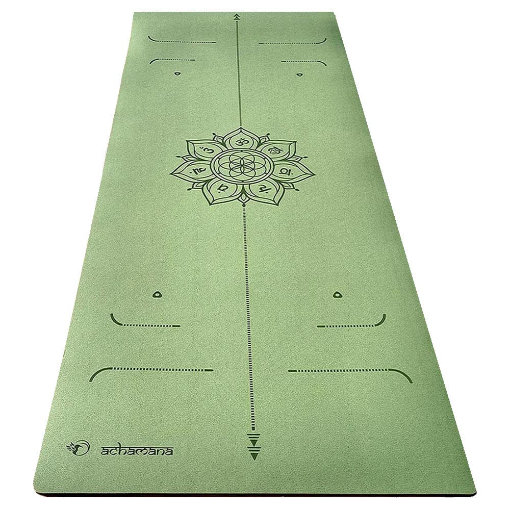Tapis yoga ecologique surface PU - lignes de position | Achamana