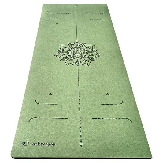 Tapis yoga ecologique surface PU - lignes de position | Achamana