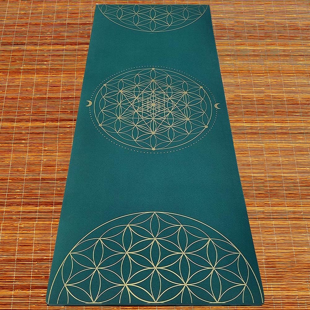 Tapis yoga antidérapant TPE PU Métatron vert | Achamana