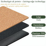 Tapis de yoga antidérapant tri plis liège - 7 chakras impression Or - Vignette | Achamana