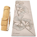 Tapis de yoga antidérapant caoutchouc PU - Elévation beige - Vignette | Achamana