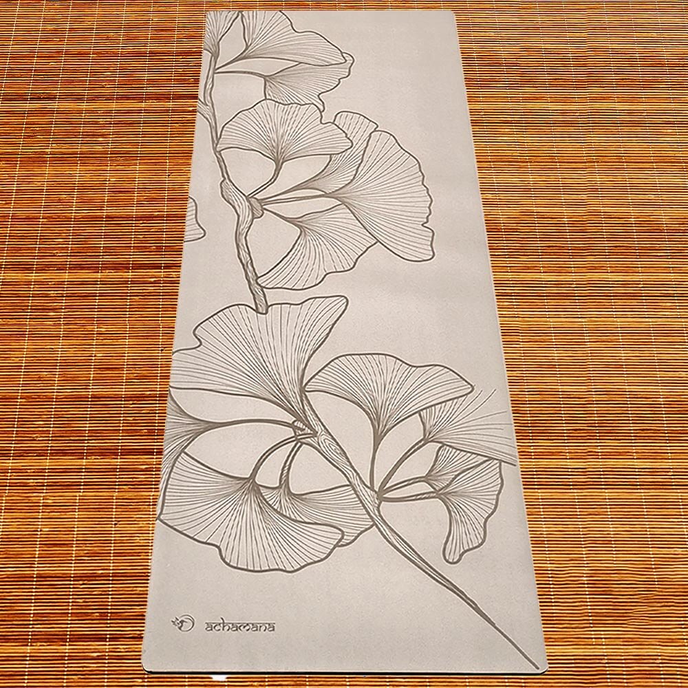 Tapis de éco-responsable 5 mm antidérapant couleur crème - design branche artistique | Achamana