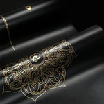 Tapis de yoga Pro antidérapant caoutchouc et similicuir 5mm - Mandala et marqueurs position Or - Vignette | Achamana