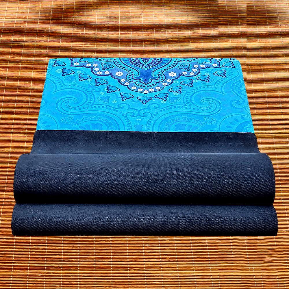 Tapis de yoga en caoutchouc naturel et microfibre - design Ganesh | Achamana