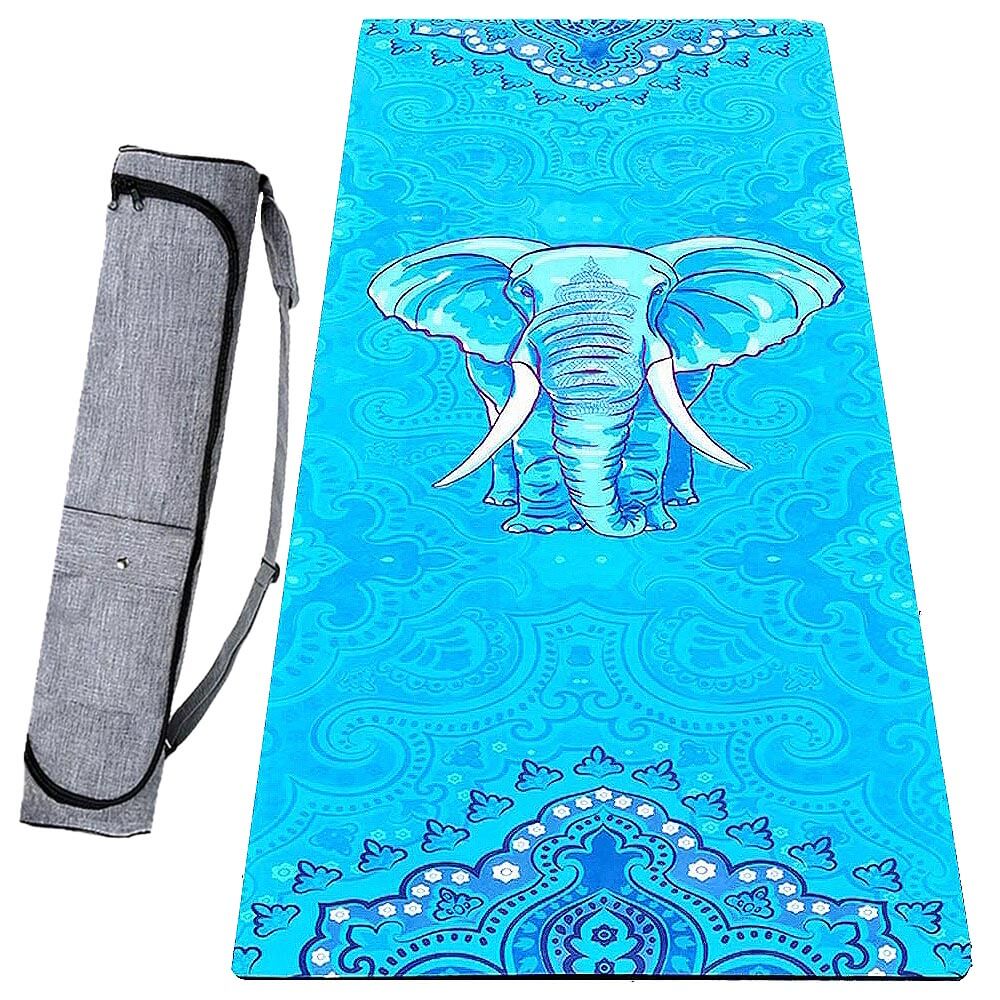 yoga mat en gomme de caoutchouc et microfibre avec sac de yoga | Achamana