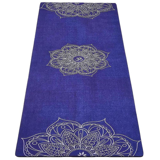 Tapis yoga ecologique en caoutchouc naturel et eco microfibre - Design mandala om | Achamana