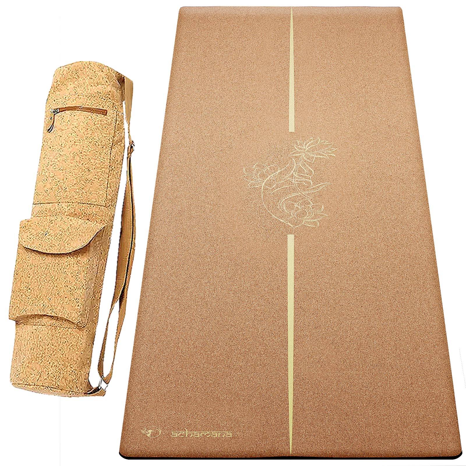 Tapis de yoga en liege + sac yoga en liege - Achamana