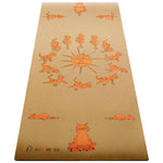 Tapis yoga enfants 6 mm surface liège antidérapante - Yogis chats - Vignette | Achamana