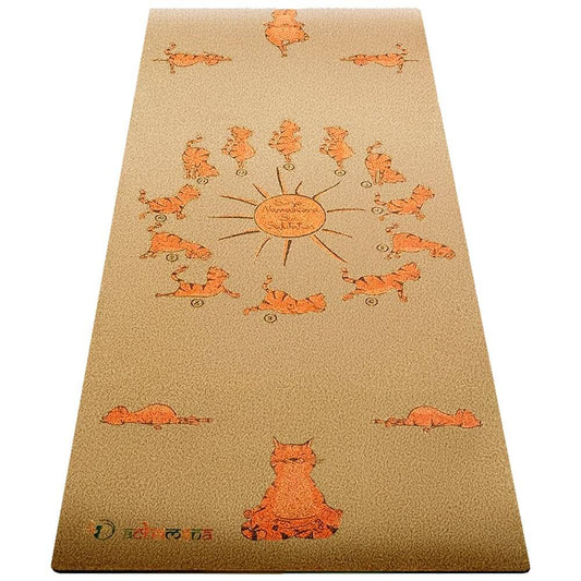 Yoga enfant - Tapis yoga liège antidérapant au design ludique yogis chats | Achamana