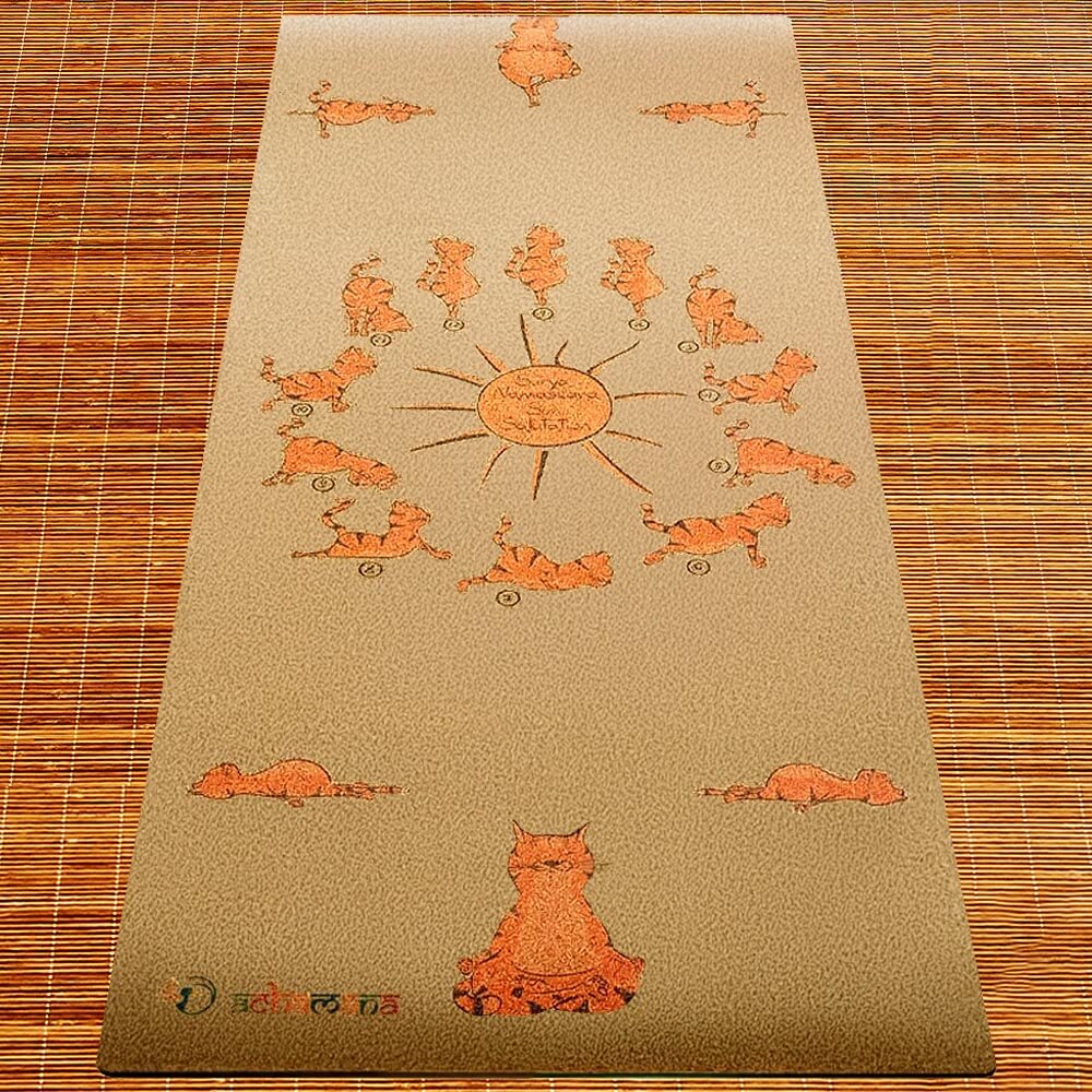 Tapis yoga enfant en liège Namaskara - La salutation au soleil | Achamana