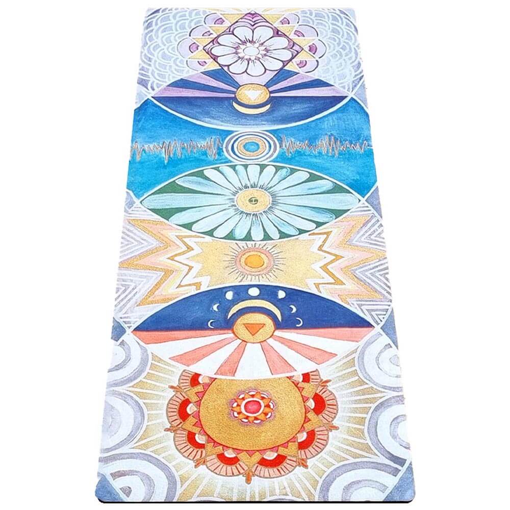 Tapis de yoga épais 6 mm - motifs 7 chakras artistiques | Achamana
