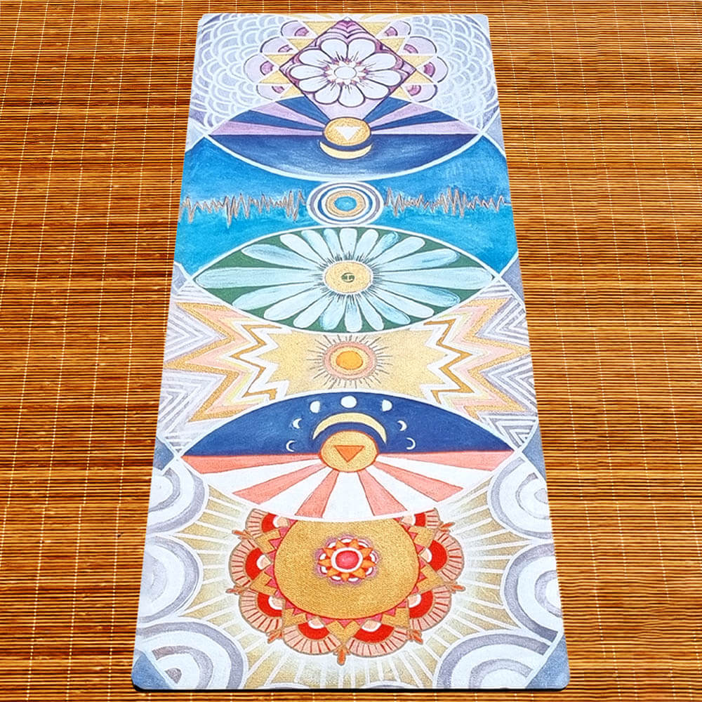 Tapis de yoga épais antidérapant 7 chakras - Boutique yoga en ligne Achamana