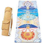 Tapis de yoga antidérapant épais 6 mm tri-plis surface microfibre 7 chakras artistiques - Vignette | Achamana