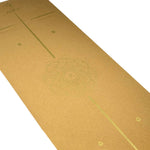 Tapis de yoga liège mandala lignes position Or - Vignette | Achamana