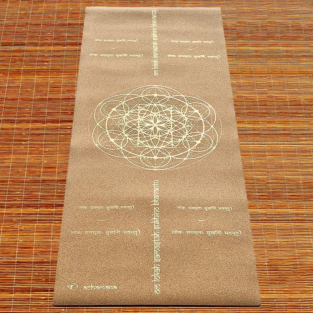 Tapis de yoga en liège et caoutchouc naturel antidérapant | Achamana