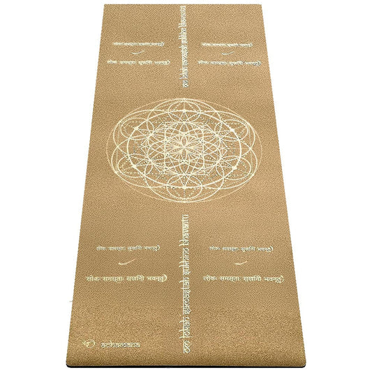 Lokah Samastah Sukhino bhavantu - Tapis yoga liege fleur de vie yoga mantra | Achamana
