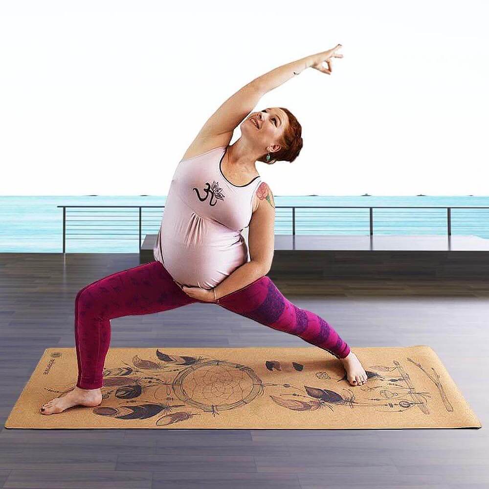 Accessoire yoga - Tapis de yoga liège - imprimé Attrape rêves | Achamana