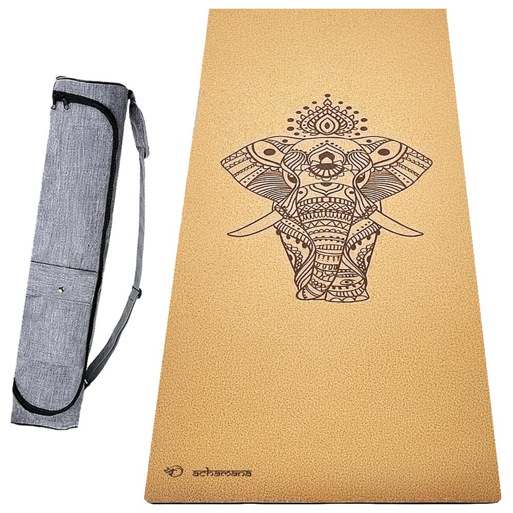 Boutique yoga Paris - Tapis yoga ecologique en liege et latex avec son sac  de yoga | Achamana