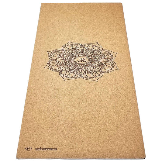Materiel yoga - Tapis yoga liege et caoutchouc motif Mandala | Achamana