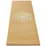 Grand tapis de yoga liège fleur de vie Or - 2,15 m - Vignette | Achamana