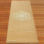 Grand tapis de yoga liège fleur de vie Or - 2,15 m - Vignette | Achamana