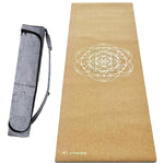 Grand tapis de yoga liège fleur de vie Or - 2,15 m - Vignette | Achamana
