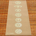 Tapis de yoga antidérapant tri plis liège - 7 chakras impression Or - Vignette | Achamana