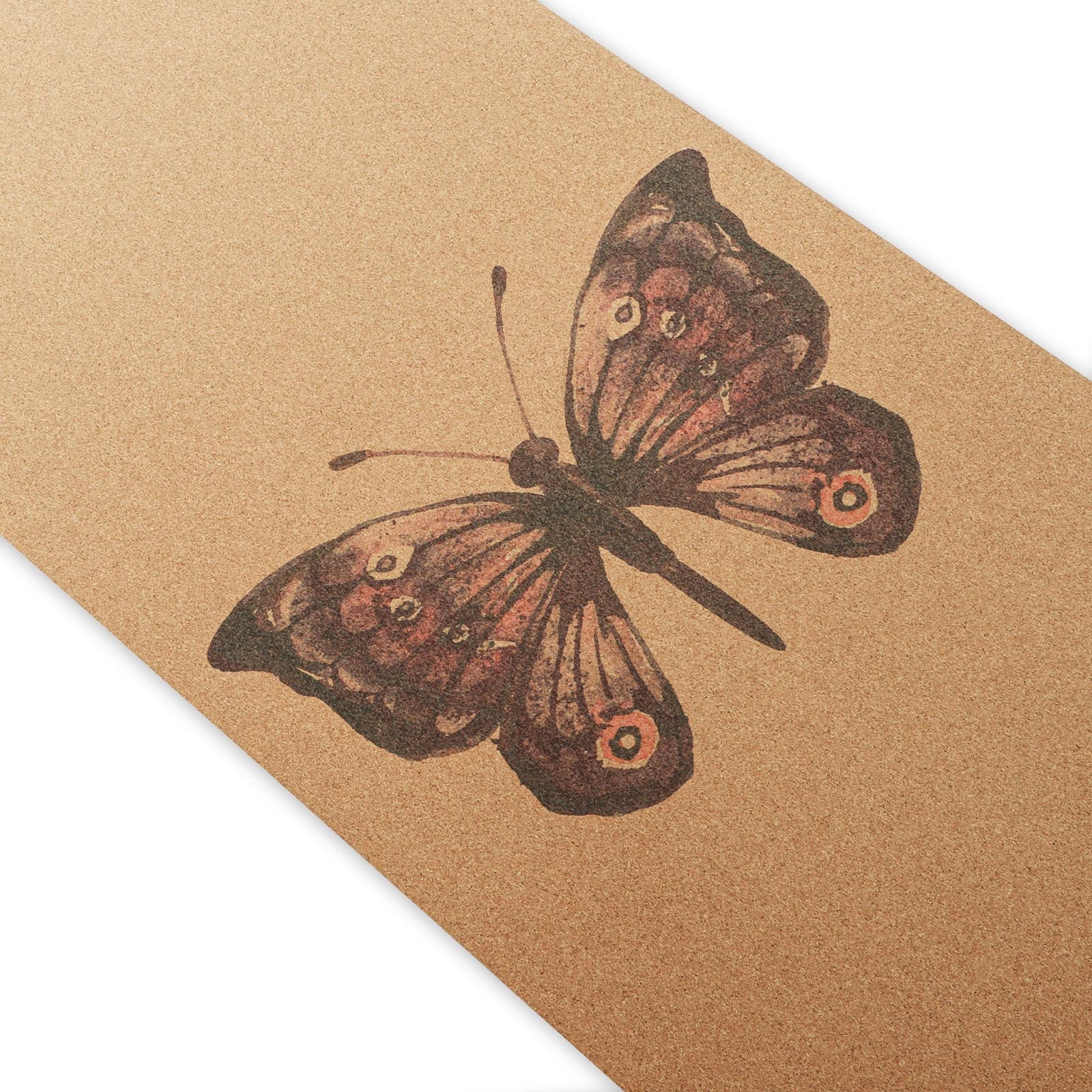 Tapis yoga éco-responsable en liege antidérapant - design Papillon - Boutique yoga en ligne | Achamana
