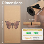 Tapis de yoga liège & latex - épaisseur 5 mm - Papillon - Vignette | Achamana