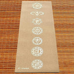 Tapis de yoga antidérapant tri plis liège - 7 chakras impression Or - Vignette | Achamana