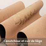 Tapis de yoga en liège et caoutchouc naturel 5 mm Fleur de lotus Or - Vignette | Achamana