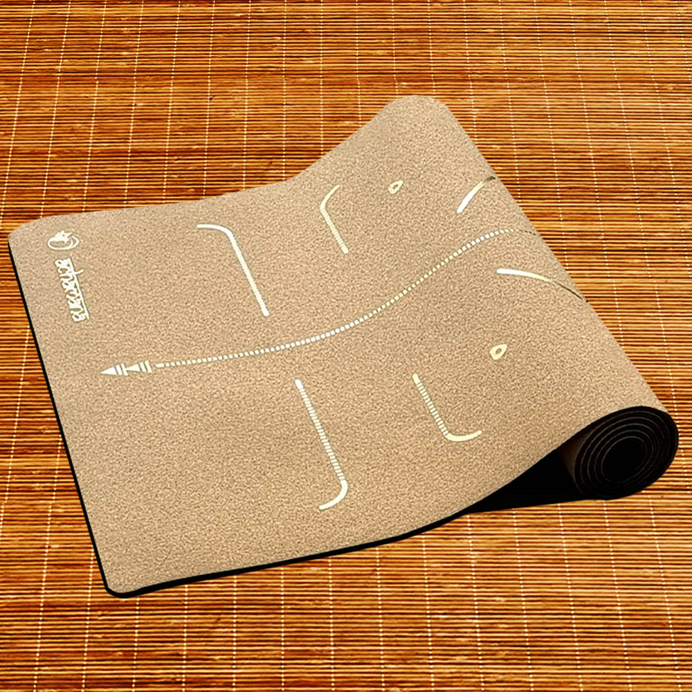 Yoga Marseille - tapis de yoga liège avec marqueurs de position - pour un yoga débutant ou confirmé | Achamana