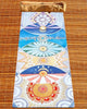 Tapis de yoga design 7 chakras artistiques + Sac yoga en cuir de liège | Achamana