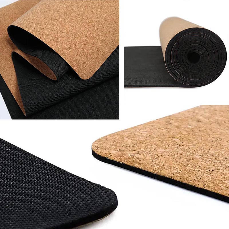 Tapis de yoga en liège et caoutchouc, matériaux | Achamana