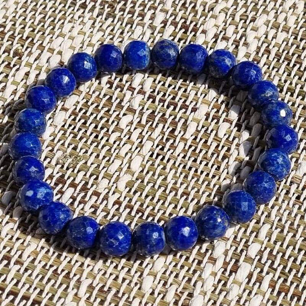Bracelet pierre Lapis-Lazuli, perles facettées AA