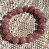 Bracelet pierres naturelles Quartz fraise 10 mm - Lyon | Achamana