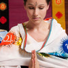 Chale de méditation Tibétaine sept chakras peint coton bio