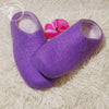 Chaussons Violet - laine bouillie - sans couture - Fait main Achamana