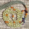 Prehnite mala necklace - Carnelian 7 Chakras - 108 beads 6mm