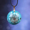 Orgonite pendentif turquoise mandala | Achamana