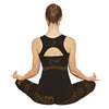 Yoga Marseille - Haut de yoga dos nageur noir et beige - symbole Om | Achamana