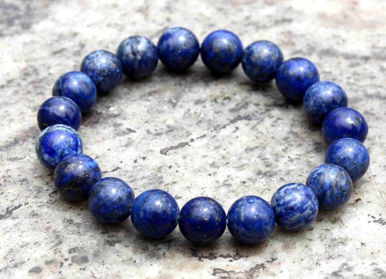 Bracelet Lapis-Lazulis - Perles AAA 10mm Achamana