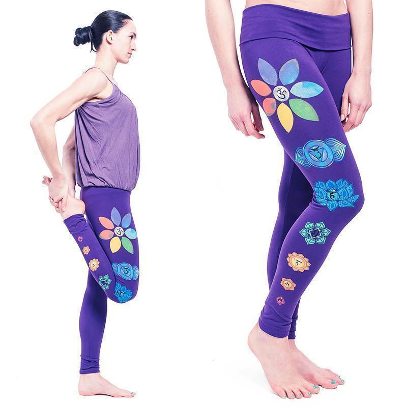 Legging yoga bio violet - 7 chakras - Achamana
