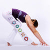 Pantalon yoga blanc femme aux sept roues d'énergie -  Achamana
