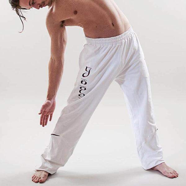 Vêtement yoga blanc pour yogi - Pantalon yoga homme