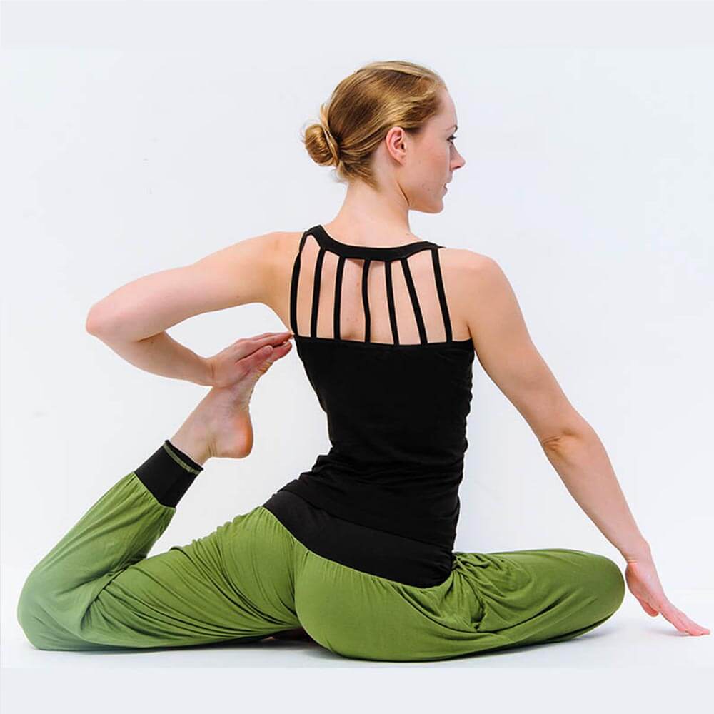Pantalón de yoga ancho mujer - Vinyasa - Verde oliva