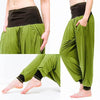 Yoga Montpellier - Pantalon yoga large coton - sarouel vert olive - Achamana