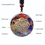 Pendentif orgonite Obsidienne 7 chakras - Vignette | Achamana