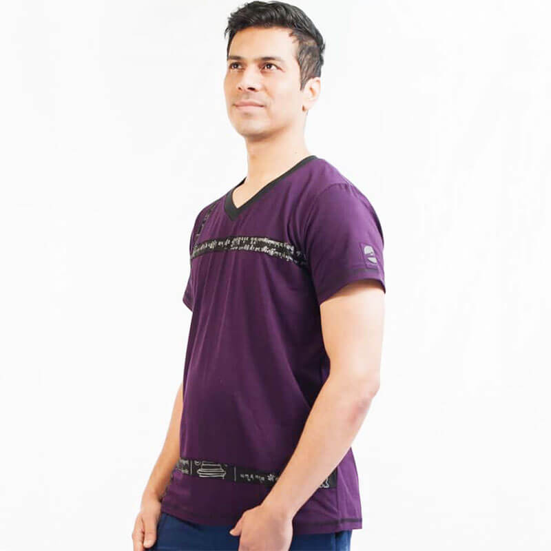 Vetement yoga homme - mantra - t-shirt yoga bambou coton bio - Achamana