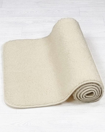 Tantra blanc - tapis yoga blanc grand format laine mérinos | Achamana